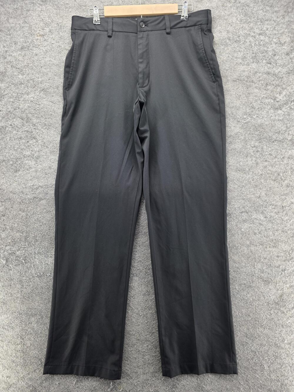 Walter Hagen Pants Mens 35x32 Black Dress Pants Microfiber Polyester Straight